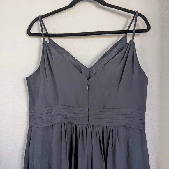 AW Bridal Joie Bridesmaid Formal Prom Special Occasion Dress, 16, Grey - Picture 8 of 10